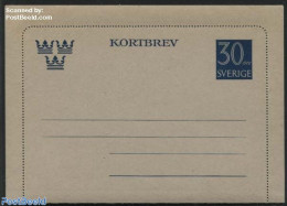 Sweden 1952 Card Letter 30o, Unused Postal Stationary - Cartas & Documentos