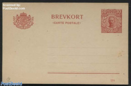 Sweden 1914 Postcard 10o, With Printing Date 214, Unused Postal Stationary - Brieven En Documenten