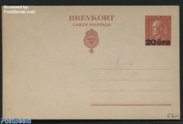 Sweden 1923 Postcard 20 Ore On 25o, Unused Postal Stationary - Brieven En Documenten