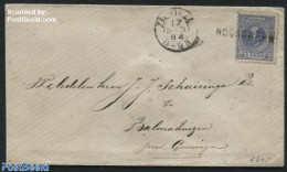 Netherlands 1884 Letter From Noordgouwe (Langstempel) To Groningen, Postal History - Briefe U. Dokumente