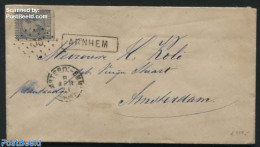 Netherlands 1871 Letter Sent By Railway Line Emmerich-Amsterdam, Postal History - Covers & Documents