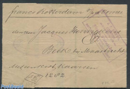 Netherlands 1887 Letter Sent By Oomes Shippost To Beek Near Maastricht, Postal History - Briefe U. Dokumente