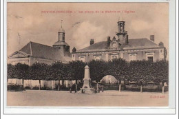 NOVION-PORCIEN : La Place De La Mairie Et L'église - état - Other & Unclassified