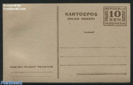 Indonesia 1946 Postcard 10sen, Without Postmark, Unused Postal Stationary - Indonésie