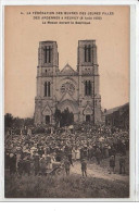 NEUVIZY : Fédération Des Oeuvres De Jeunes Filles Des Ardennes - 8 Août 1920 - Messe Devant Basilique - Très Bon état - Autres & Non Classés