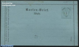 Austria 1886 Card Letter 3Kr, Blue Paper, Bohemian, Unused Postal Stationary - Covers & Documents