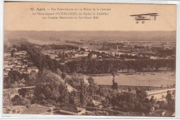 AGEN : Vue Panoramique Sur La Plaine De La Garonne - Pilote Caporal Peltier D'Oisy Sur Biplan H. Farman - Très Bon état - Agen