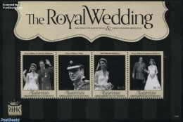 Saint Vincent & The Grenadines 2011 Royal Wedding 4v M/s, Mint NH, History - Kings & Queens (Royalty) - Familles Royales