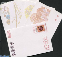 Taiwan 1991 Postcard Set Year Of The Money (4 Different Cards), Unused Postal Stationary, Nature - Various - Monkeys -.. - New Year