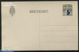 Denmark 1919 Postcard 5 On 3o, With Control Number 45-C, Unused Postal Stationary - Cartas & Documentos