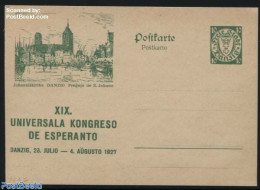 Germany, Danzig 1927 Illustrated Postcard, Esperanto, 10pf, Johanniskirche, Unused Postal Stationary, Science - Transp.. - Schiffe