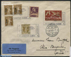 Switzerland 1926 Airmail Letter Laussanne-Geneva, Postal History, Transport - Aircraft & Aviation - Lettres & Documents