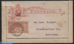Netherlands 1907 Card Letter Uprated With NVPH No. 84, Postmark: 8 JAN 07, Postal History, Health - Anti Tuberculosis - Lettres & Documents