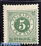 Sweden 1872 5o, Perf. 13, Stamp Out Of Set, Unused (hinged) - Ongebruikt