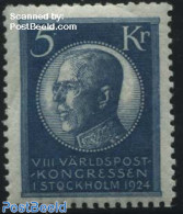 Sweden 1924 5Kr, Stamp Out Of Set, Mint NH - Nuevos