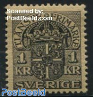 Sweden 1910 1Kr, WM Crown, Stamp Out Of Set, Unused (hinged) - Nuevos