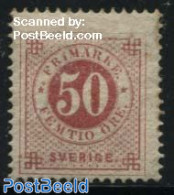 Sweden 1872 50o, Perf. 13, Stamp Out Of Set, Unused (hinged) - Nuevos
