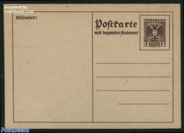 Austria 1935 Reply Paid Postcard 12/12G, Unused Postal Stationary - Brieven En Documenten