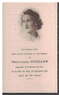 2405-01k Marie-Louise Dendauw - Verloofde Van De Kerchove Bavikhove 1922 - 1946 - Devotieprenten