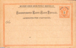 Austria 1890 Postcard 5Kr, Third Text Line: 52mm), Unused Postal Stationary - Storia Postale