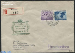 Liechtenstein 1940 Registered Letter To Bern, Postal History, Nature - Birds - Briefe U. Dokumente