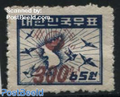 Korea, South 1951 300W On 65W, Stamp Out Of Set, Mint NH, Nature - Birds - Korea, South