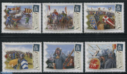 Alderney 2016 Battle Of Hastings 6v, Mint NH, History - Nature - Transport - History - Horses - Ships And Boats - Schiffe