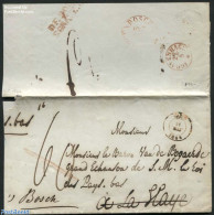 Belgium 1844 Letter From Gand To S-Gravenhage, Forwarded To S-Hertogenbosch, Postal History - Briefe U. Dokumente