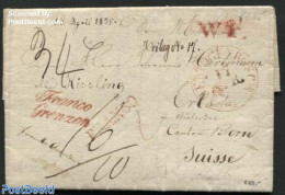 Netherlands 1835 Letter From Veghel (postmark: S-Hertogenbosch) To Switzerland, Postal History - ...-1852 Precursori
