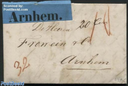 Netherlands 1855 Letter From Nijkerk To Arnhem, Postal History - Brieven En Documenten