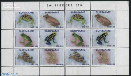 Suriname, Republic 2016 Frogs M/s, Mint NH, Nature - Frogs & Toads - Suriname