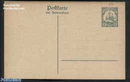 Germany, Colonies 1917 Kiautschou, Reply Paid Postcard  2/2c, Unused Postal Stationary, Transport - Ships And Boats - Schiffe