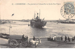 CHERBOURG - Vue Générale De L'Avant Port Et Sortie D'un Vapeur - Très Bon état - Cherbourg