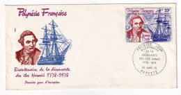 FDC 1978 Polynésie Française Papeete James Cook Bicentenaire De La Découverte Des îles Hawai Hawaii Océanie - FDC
