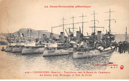 CHERBOURG - Torpilleurs Dans Le Bassin Du Commerce - Très Bon état - Cherbourg