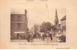 SAINT PAIR - L'Eglise Et La Route De Granville - Très Bon état - Saint Pair Sur Mer