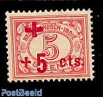 Netherlands Indies 1915 +5c On 5c, Stamp Out Of Set, Mint NH, Health - Red Cross - Rotes Kreuz