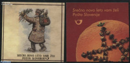 Slovenia 2016 New Year 2 Booklets, Mint NH, Nature - Various - Fruit - Stamp Booklets - New Year - Frutas