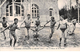 Collège D'Athlètes De REIMS 1914 - Sur La Glace De La Piscine - état - Reims