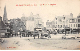 SAINT PAIR SUR MER - La Place Et L'Eglise - Très Bon état - Saint Pair Sur Mer