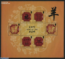 Turks And Caicos Islands 2015 Year Of The Ram 6v M/s, Mint NH, Various - New Year - Neujahr