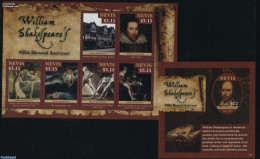 Nevis 2016 William Shakespeare 2 S/s, Mint NH, Various - Round-shaped Stamps - Art - Authors - Paintings - Ecrivains