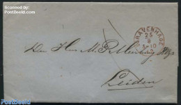 Netherlands 1862 Folding Letter From S Gravenhage To Leiden, Postal History - Briefe U. Dokumente