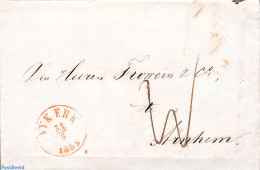 Netherlands 1855 Folding Letter From Nijkerk To Arnhem, Postal History - Briefe U. Dokumente