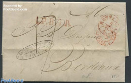 Netherlands 1844 Folding Letter From Rotterdam To Bordeaux, Postal History - ...-1852 Precursores