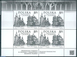 Poland 2015 Wooden Churches M/s Blackprint, Mint NH, Religion - Various - Churches, Temples, Mosques, Synagogues - Joi.. - Ungebraucht