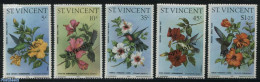 Saint Vincent 1976 Hummingbirds, Hibiscus 5v, SPECIMEN, Mint NH, Flowers & Plants - St.Vincent (1979-...)