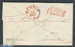 Netherlands 1834 Folding Cover From Almelo To Lonneker, Postal History - ...-1852 Préphilatélie