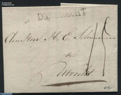 Netherlands 1827 Folding Letter From Dordrecht To Utrecht, Postal History - ...-1852 Precursori