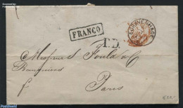 Netherlands 1865 Folding Letter From S Gravenhage To Paris, Postal History - Covers & Documents